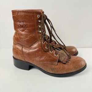 Ariat Heritage Lacer Boots Mens 8.5 Brown Leather Cowboy Rodeo Ranch Western
